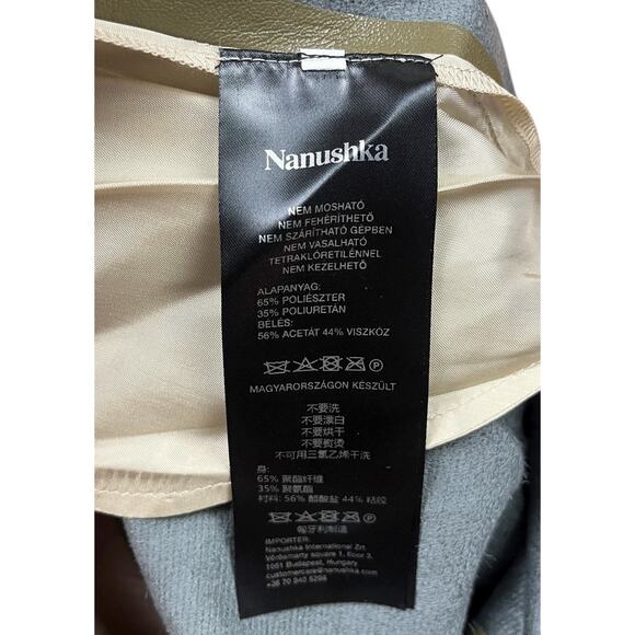 Nanushka Janna Vegan Leather Drawstring Shorts In Olive Green Designer Size XS - Picture 7 of 9